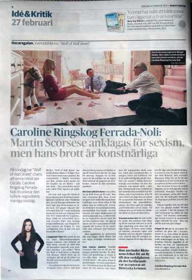 Caroline's article in DN 27 Feb 2014