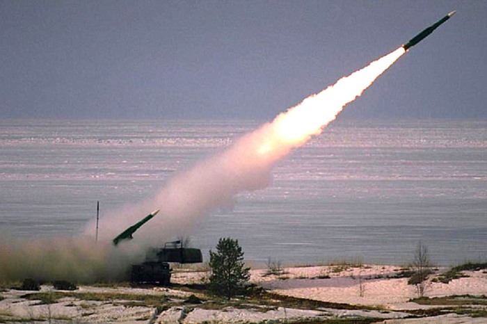 Buk anti aircraft missile launch.